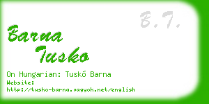 barna tusko business card